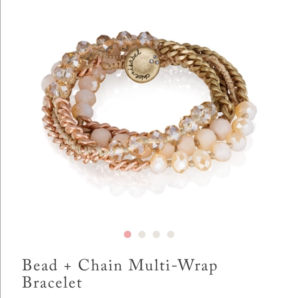 Bead + chain multi wrap bracelet